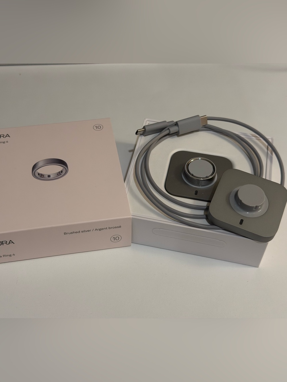 Oura ring gen 4- brushed silver, size 10